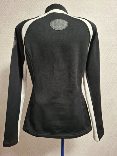 Spyder Women's Sweater Sz M Black White Pink Embroidered Fleece Jacket - Picture 11 of 17