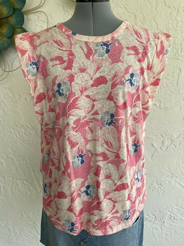 TED BAKER LONDON SHOULDER PAD LINEN TEE MID-PINK KASHA NEW WITH TAGS