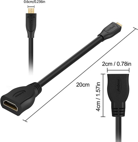New Micro HDMI Male Type D to HDMI Female A Jack Adapter Cable Convertor 1080P - Picture 6 of 12