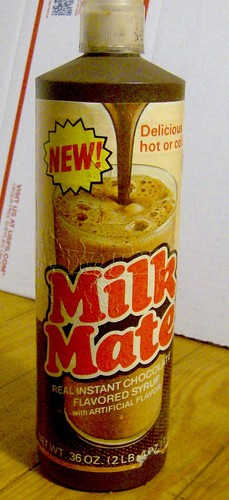 RARE bouteille de sirop chocolat vintage années 80 MILK MATE milkshake dessert RJR FOODS