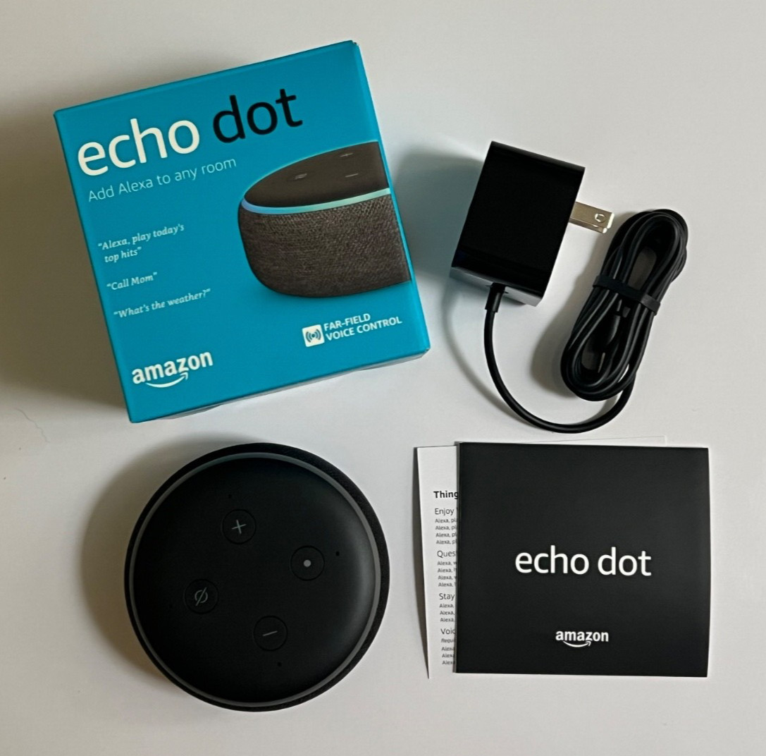 Amazon Echo Dot (3rd Generation) Smart Speaker with Alexa – Charcoal OPEN BOX