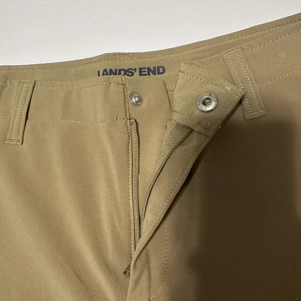 Lands' End. NWOT.  Boys active shorts.  Khaki chino shorts.  size 16 Husky - Image 3 of 4