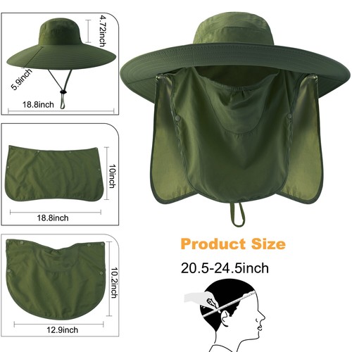 Sombrero de Sol Desmontable 3 en 1 con Ala Ancha Protección UV y Diseño de Cola de Caballo-Plegable - Imagen 15 de 44
