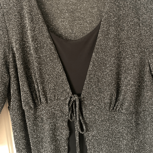 Pre Owned Women’s Studio 1940 Shimmering Blouse Shirt Silver Black Sz 18/20W - Picture 12 of 12