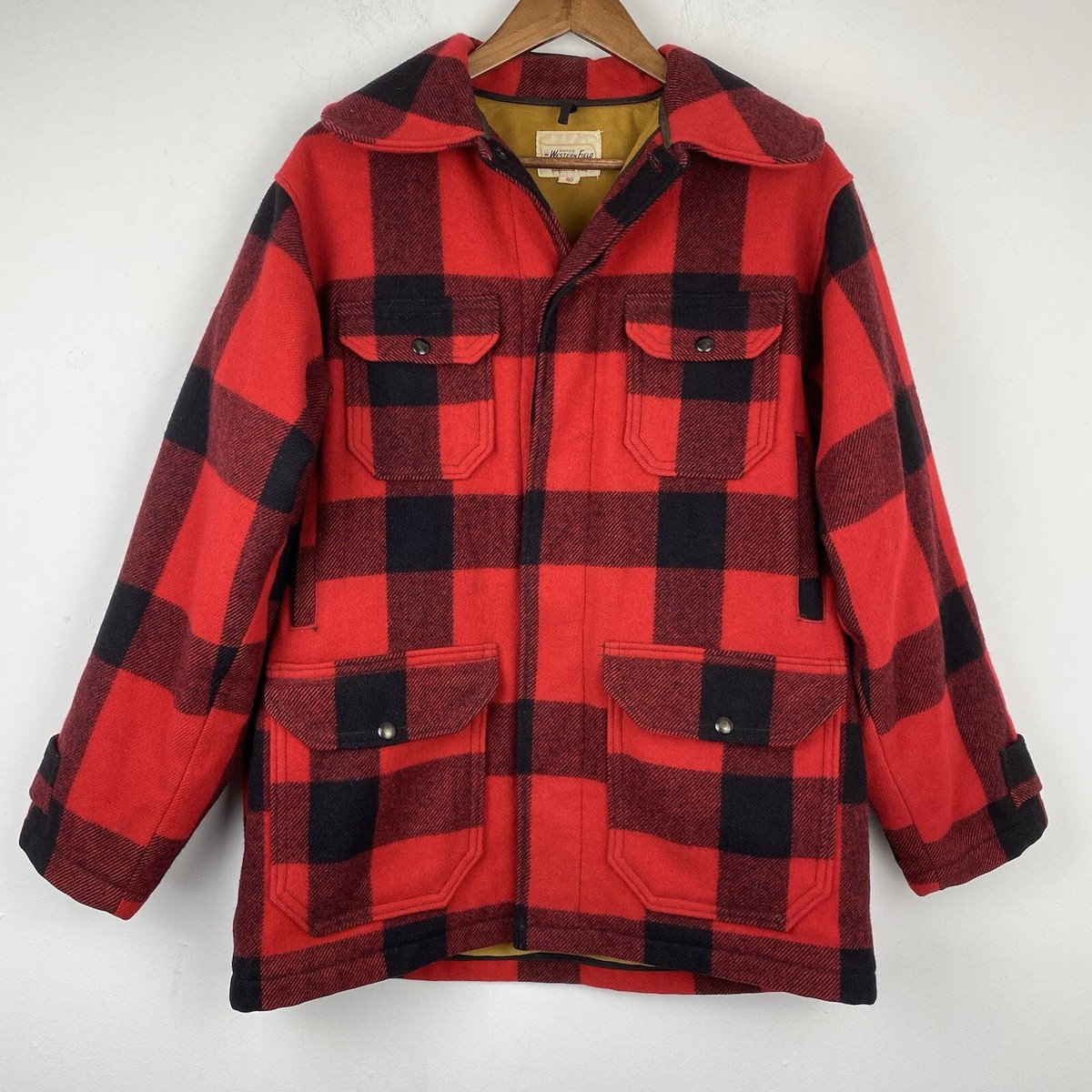 Vintage Western Field size 40 Men's Red Black Buffalo Plaid