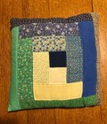 Pillow Decorative Hand Sewn Patchwork  12 inch x 12 inch Pre-owned