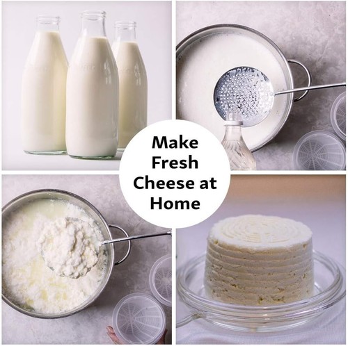 Cheese Maker Draining Basket Mould Draining Ricotta Press Mold Kit 5pcs White - Picture 6 of 6