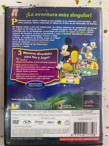 LA CASA DE MICKEY MOUSE DVD MICKEY EN EL PAIS DE LAS MARAVILLAS - DISNEY ESP ING - Picture 3 of 3