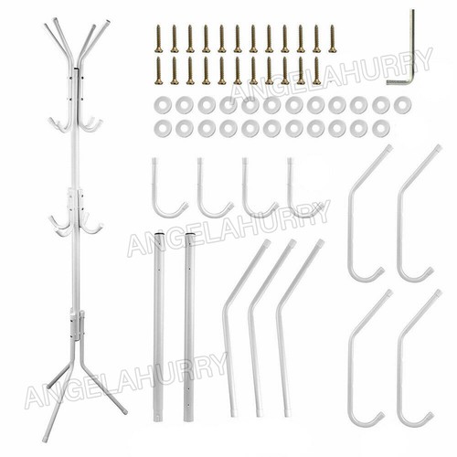 12 Hook Cloth Hanger Stand Hat Clothes Rack Metal Tree Style Storage NEW - Picture 4 of 14