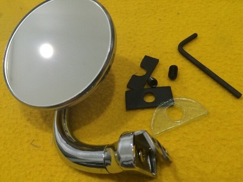 3" Drop peep mirrors x 2 short curved arm Stainless steel metal pair - Picture 5 of 5