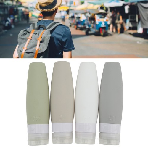 Silikon Reiseflasche 4 Stück Drückbare Reisebehälter Set Lebensmittelqualität - Bild 2 von 22