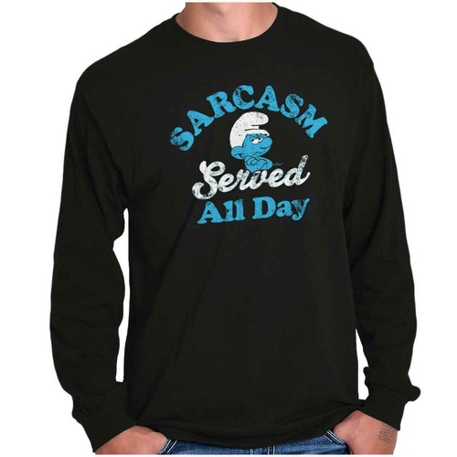 Grouchy Schlumpf Sarkasmus All Day Mood Attitude Langarmshirt für Männer oder Frauen - Bild 1 von 8