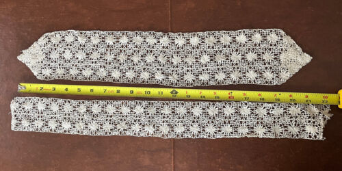 Lot of Antique Vintage Hand Made Cluny Irish Crochet Lace Pieces Trim Edging - Picture 9 of 17