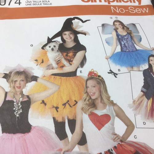 Simplicity 2074 No-Sew Costume Cheerleader Tulle Small Dog Witch Grease OS NEW - Picture 8 of 11