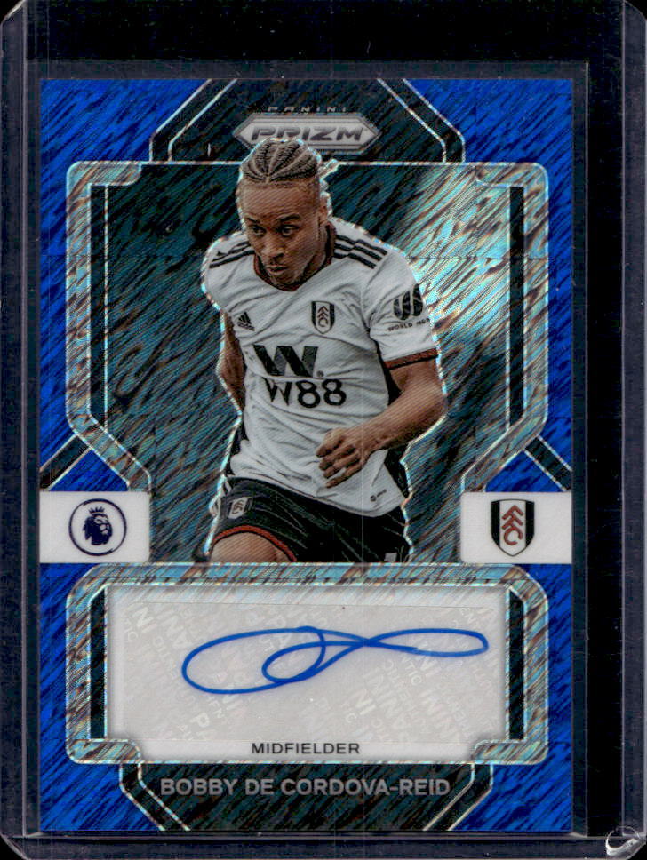 2022 Prizm Premier League Bobby De Cordova-Reid Blue Shimmer Auto #S-BDR