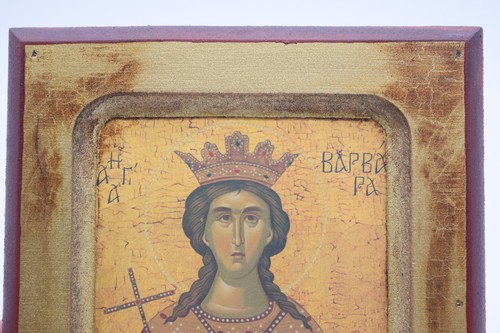 Icono ruso/griego religioso bizantino religioso ortodoxo cristianismo de Santa Bárbara - Imagen 2 de 7