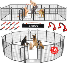 Dog Playpen Outdoor, Dog Pen Indoor 16 Panels 32" H Metal Dog Fence Outdoor, Pet