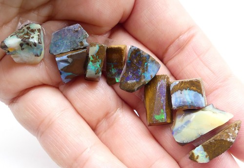 Opal Australian Opal Boulder Solid Rough Parcel Largest 20x11mm 10pc 55ct 11115 - Picture 3 of 9