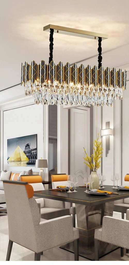 Modern black crystal chandelier deals