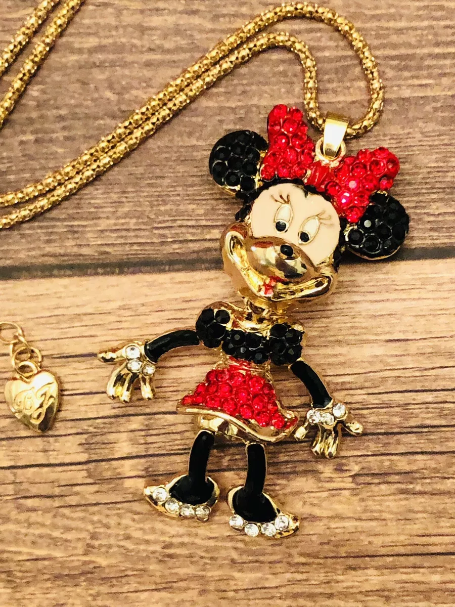 Betsey johnson mickey mouse necklace online
