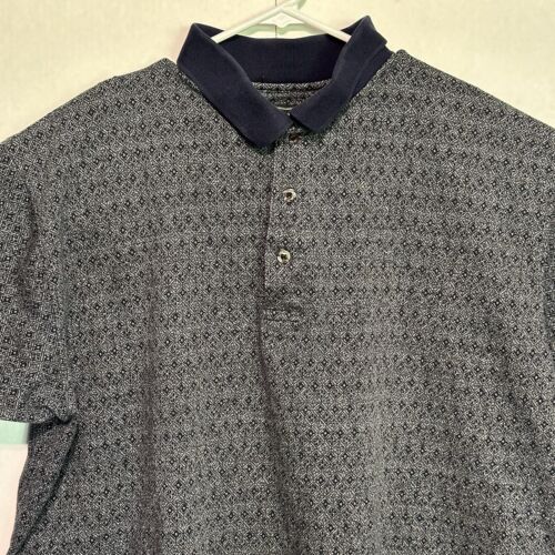 Croft & Barrow Polo Herren Gr. XXL pflegeleichtes Kurzarmhemd Piqué schwarz grau - Bild 2 von 4