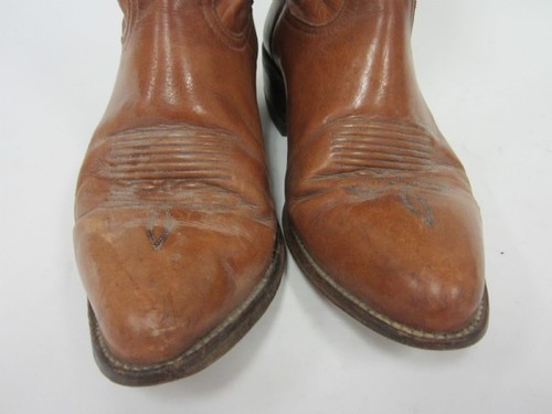 Tony Lama Men's Brown Leather Cowboy Western Boots Sz 9 D FREE SHIPPING - Picture 2 of 9