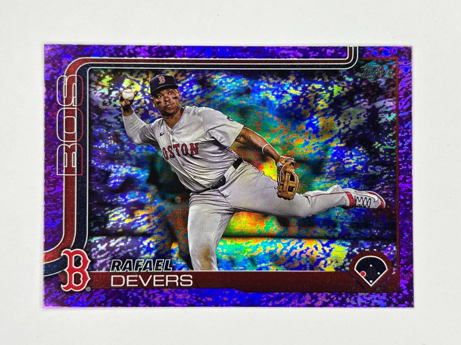2025 Topps Series 1 Rafael Devers #285 Purple Holo Foil /250 Red Sox