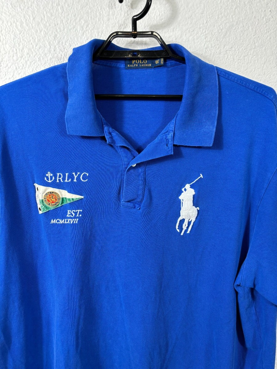 Polo Ralph Lauren Men's RLYC Shirt 3XLT Big Pony Short Sleeve Blue
