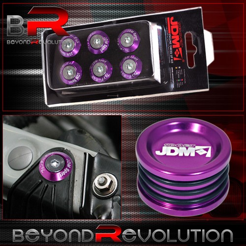 For Honda B16 B18 Cam Cap M6 Drivet Fender Valve Washer Bolt + Cam Seal Purple - Picture 5 of 5