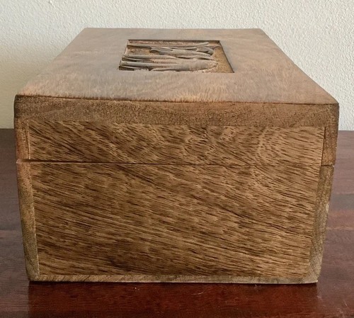 Lovely Elephant Design Wooden Carved Decorative Box Made In India-As New - Picture 5 of 12