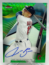 Jake Bauers 2020 Topps Finest Finest Auto Green Wave Refractor #83/99 FA-JB Reds