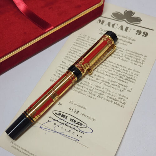 Vintage MACAU '99 Commemorative FOUNTAIN PEN #139 Limited Edition w/ BOX & COA - Afbeelding 1 van 15