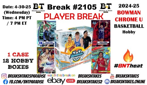 RYAN NEMBHARD 2024-25 Bowman U Basketball Hobby CASE 12 BOX Break #2105