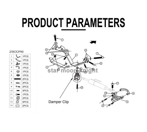Damper Absorber Bracket For Kawasaki Z900RS Z900RS Cafe Steering Shock Mount - Picture 12 of 17