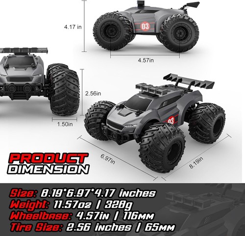Telecomando Auto - 20km/h 1:18 Alta Velocità RC Auto Fuoristrada con RBC e Fari - Foto 4 di 7