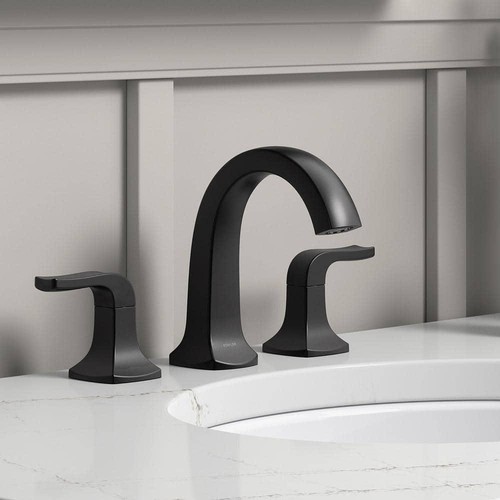 KOHLER Widespread Bathroom Faucets 4.25"Hx5.125"R Rubicon High Arc Matte Black - Picture 2 of 8
