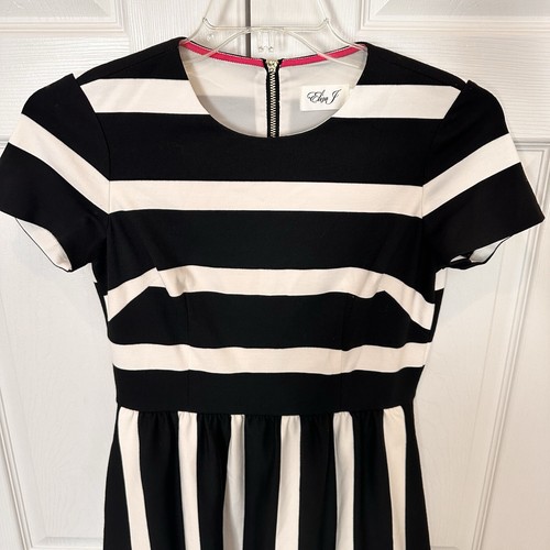 Eliza J Women's Cap Sleeve Fit and Flare Black White Size 4 NWOT - Picture 5 of 21