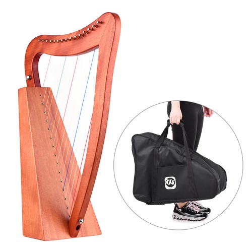 Walter.t 15-String Lyre Harp Wooden String Instrument with Carry Bag G3M1 - Picture 9 of 10