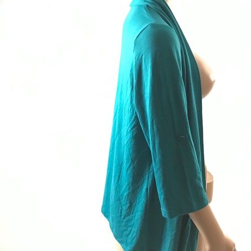 Port Authority Women's Open Front Winter Cardigan Sz S Turquoise Blue 3/4 Sleeve - Picture 4 of 7