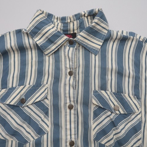 Rock & Roll Womens Western Snap Shirt Small Striped Rodeo Long Sleeve Top - Picture 5 of 11