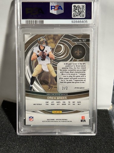 2023 Spectra Nebula Drew Brees /2 PSA 9 - Picture 2 of 2