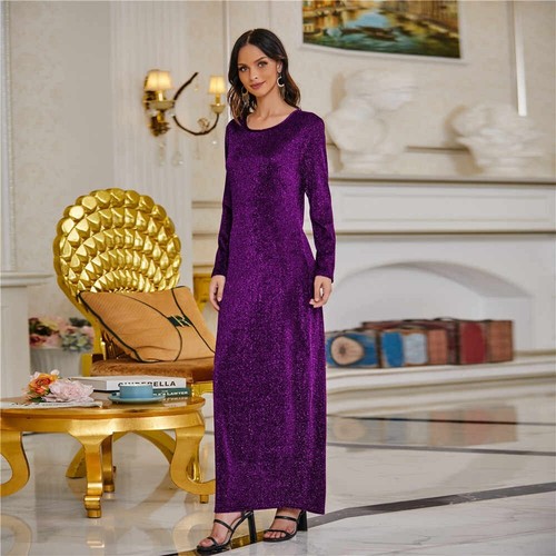 Long Sleeve Glitter Maxi Dress – Sparkly Bodycon Summer Dress for Women - Picture 11 of 26