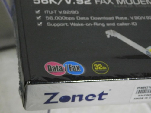 Zonet Modem Zfm5621Lt 56K V.92 Fax Modem Lucent Chipset by ZONET Networking - Picture 4 of 8