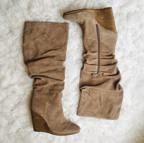 Charles by Charles David Womens Helsinki Suede Tall Wedge Boots Shoes Sz 10 - Picture 7 of 12