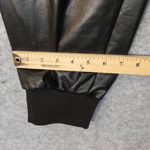 Punk Rock Leather Pants Women XL CINQ A SEPT Black Baggy Jogger Faux 30/25 $265 - Picture 9 of 18