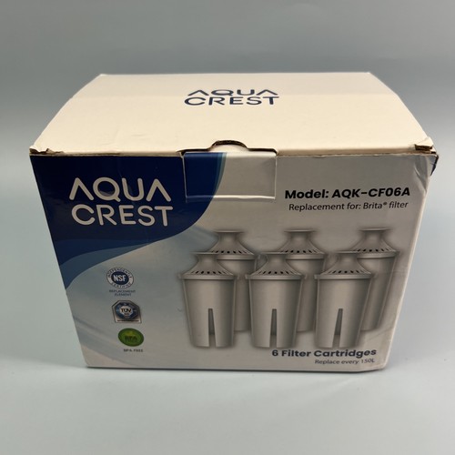 Aqua Crest Replacement Filters For Brita AQK-CF06A 6 Pack - New - Picture 2 of 10