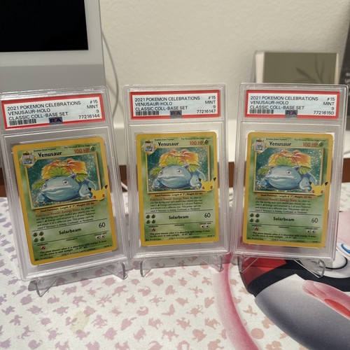 Pokémon TCG Celebrations Venusaur Holo 15/102 - PSA 9 lot of 3