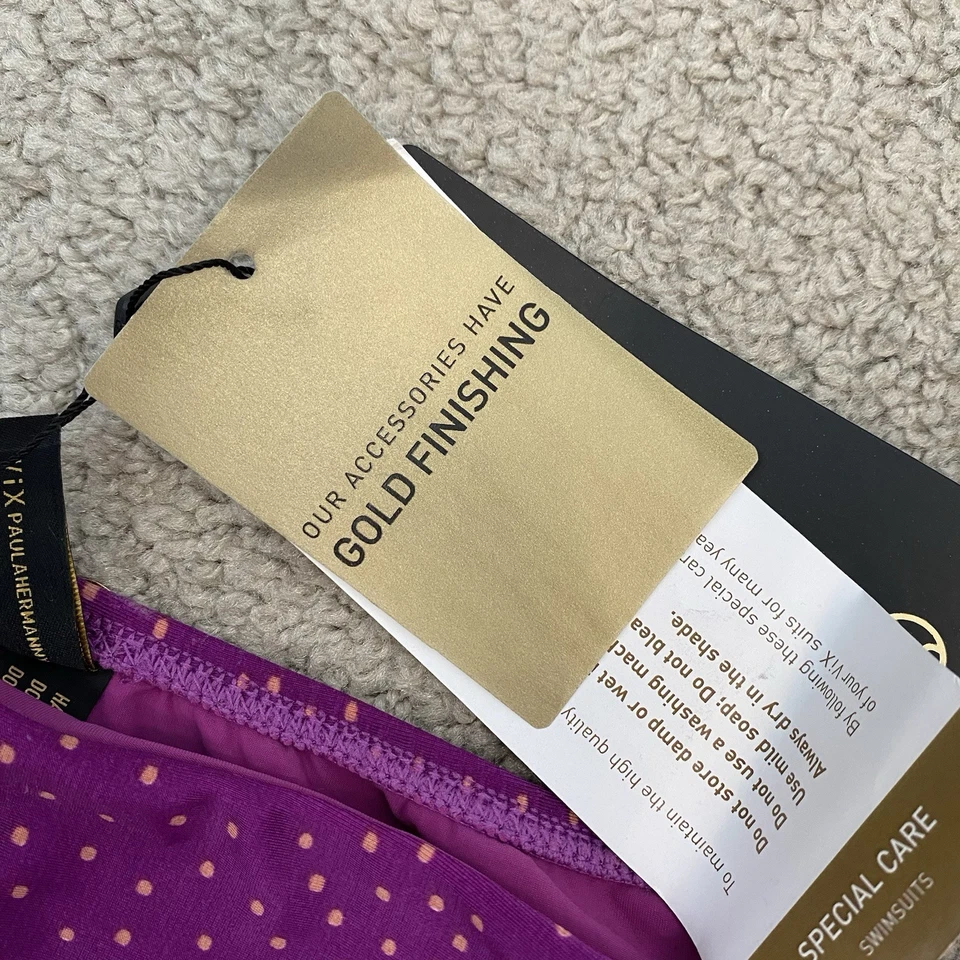 Parte inferior de bikini Vix Paula Hermanny Louise Shaye magenta lunares S Foto 4 de 4