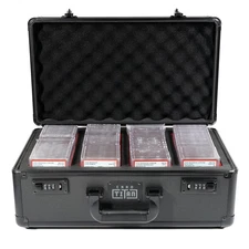 Slab Safe Premium Trading Card Storage Box - 4 Row Lockable Sports Card Case wit
