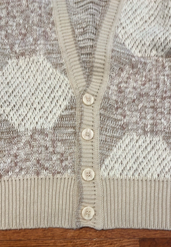 Vintage LeRoy LR-II for Men V-Neck Button Tan Grandpa Cardigan Sweater Men's XL - Picture 3 of 7